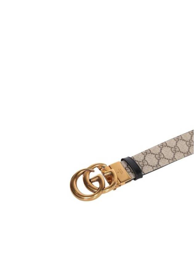 GG Marmont Reversible Leather Belt Beige Black - GUCCI - BALAAN 3