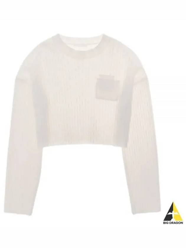 C Aria Crew N05HW707 ZJB Caria Crop Cable Knit Sweater - HELMUT LANG - BALAAN 2