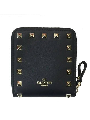 Rockstud zip round bi-fold wallet black UW2P0U16 BOL 0NO - VALENTINO - BALAAN 1