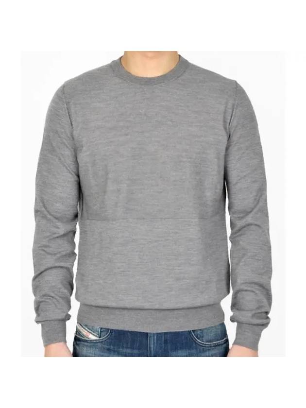 Crew Neck Virgin wool Knit Top Grey - JIL SANDER - BALAAN 1