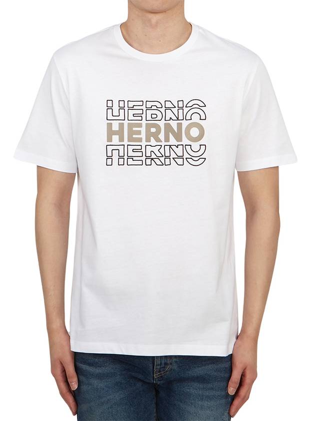 Men's short sleeve t-shirt JG000195U 52000 1000 - HERNO - BALAAN 2