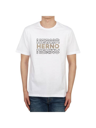 Logo Print Short Sleeve T-Shirt White - HERNO - BALAAN 2