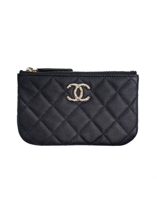 Season mini caviar pouch bag black gold - CHANEL - BALAAN 1