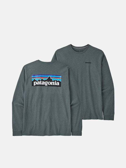Men's Long Sleeve P-6 Logo Responsible Long Sleeve T-Shirt - PATAGONIA - BALAAN 2