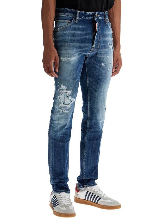 navy blue jeans in cotton vintage effect - DSQUARED2 - BALAAN 2