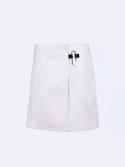 Metal Padlock A-Line Skirt White - GIVENCHY - BALAAN 2