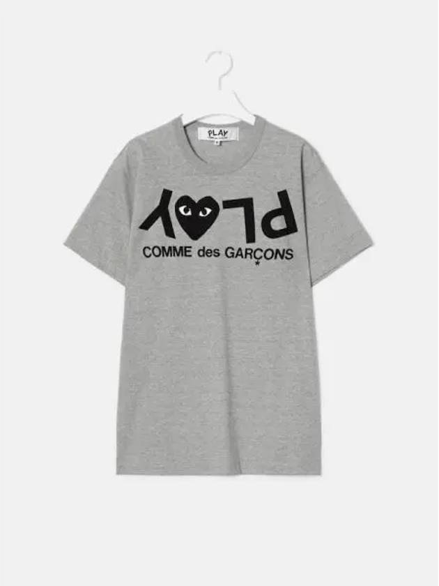 Unisex Upside Down Logo T shirt Gray Domestic Product GM0024050992403 - COMME DES GARCONS PLAY - BALAAN 1