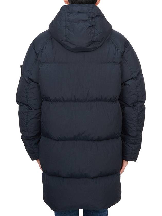 Men's Wappen Patch Crinkle Wraps Long Padding Navy - STONE ISLAND - BALAAN 5