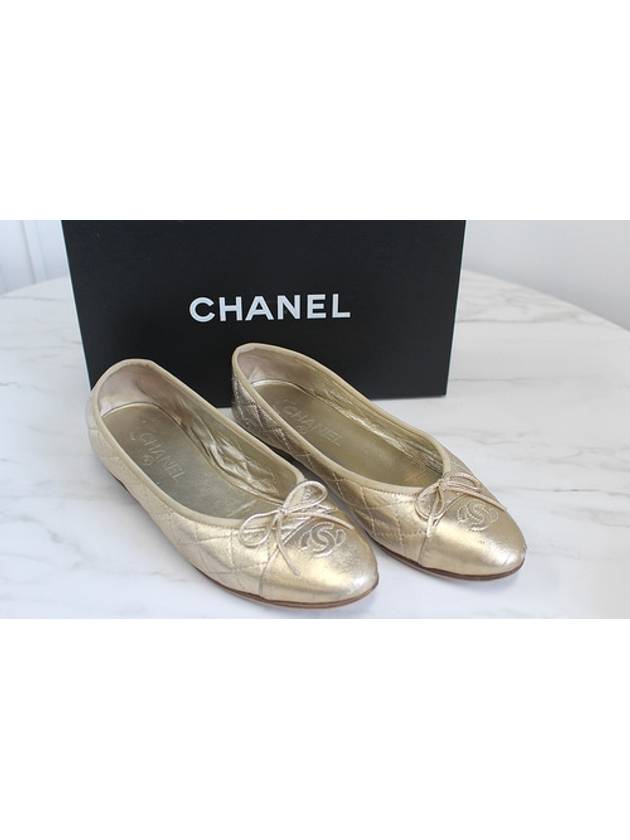 CC Ribbon Quilted Ballerina Flat Shoes 38 - CHANEL - BALAAN 1