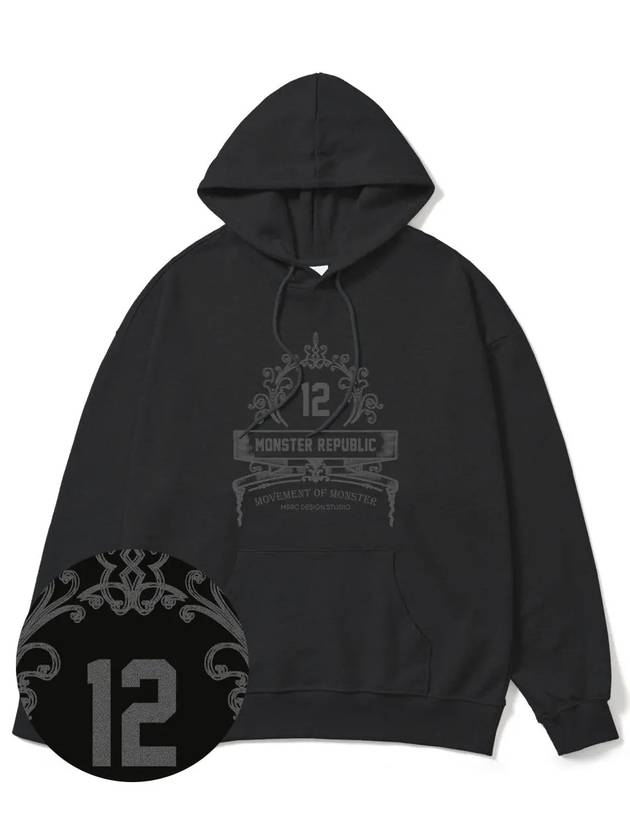 Modelo Grey Overfit Hoodie Black - MONSTER REPUBLIC - BALAAN 1