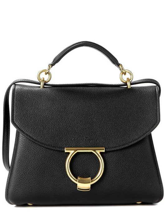 Gancini Small Tote Bag Black - SALVATORE FERRAGAMO - BALAAN 2