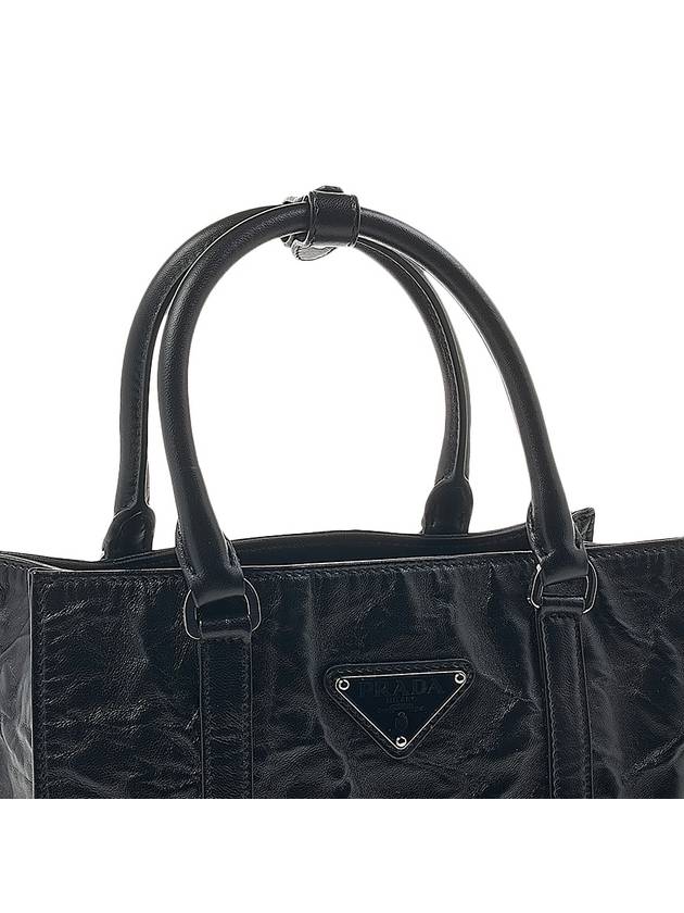 Antique Nappa Leather Mini Tote Bag Black - PRADA - BALAAN 9