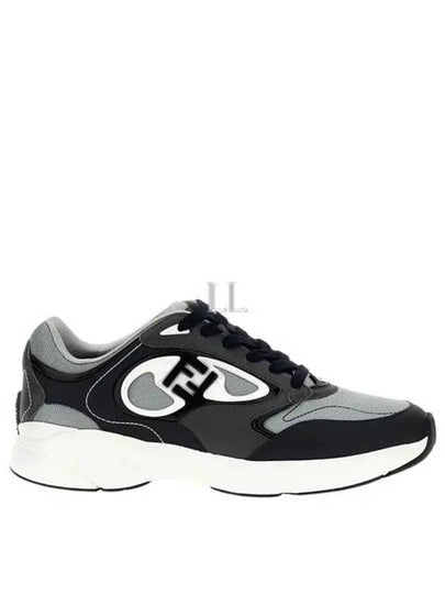 Forward Mesh Leather Low Top Sneakers Grey - FENDI - BALAAN 2