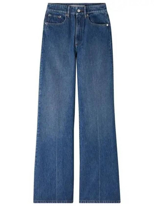 Clinteau High Rise Wide Jeans Stonewashed Indigo - A.P.C. - BALAAN 2