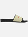 Logo Jacquard Rubber Slippers Beige - MARNI - BALAAN 4