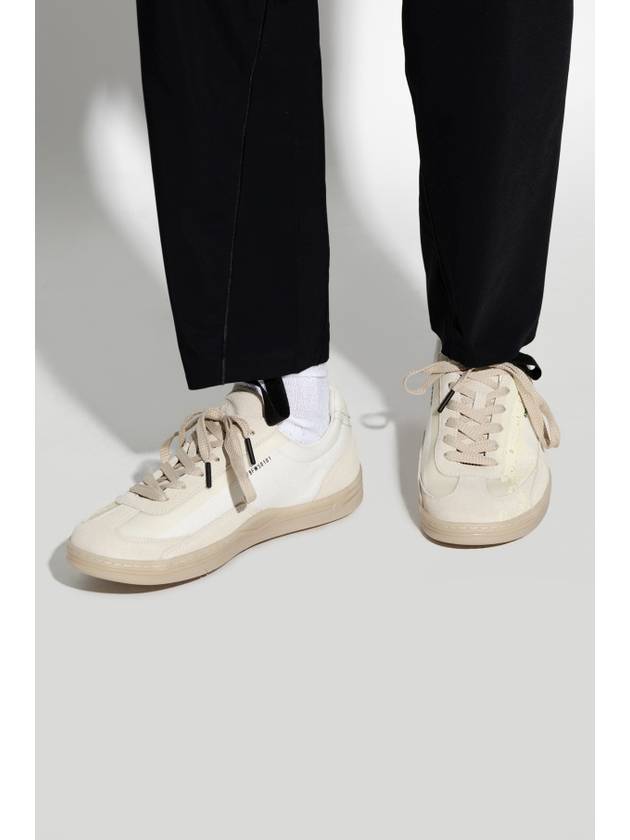 Rock Logo Print Suede Low Top Sneakers Plaster - STONE ISLAND - BALAAN 3