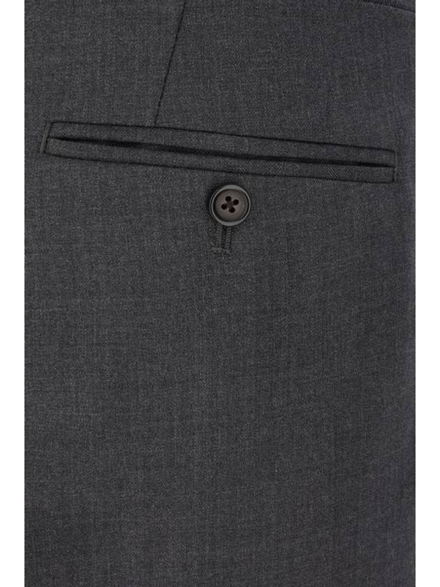 Low Rise Side Tab Wool Slacks Dark Grey - THOM BROWNE - BALAAN 4