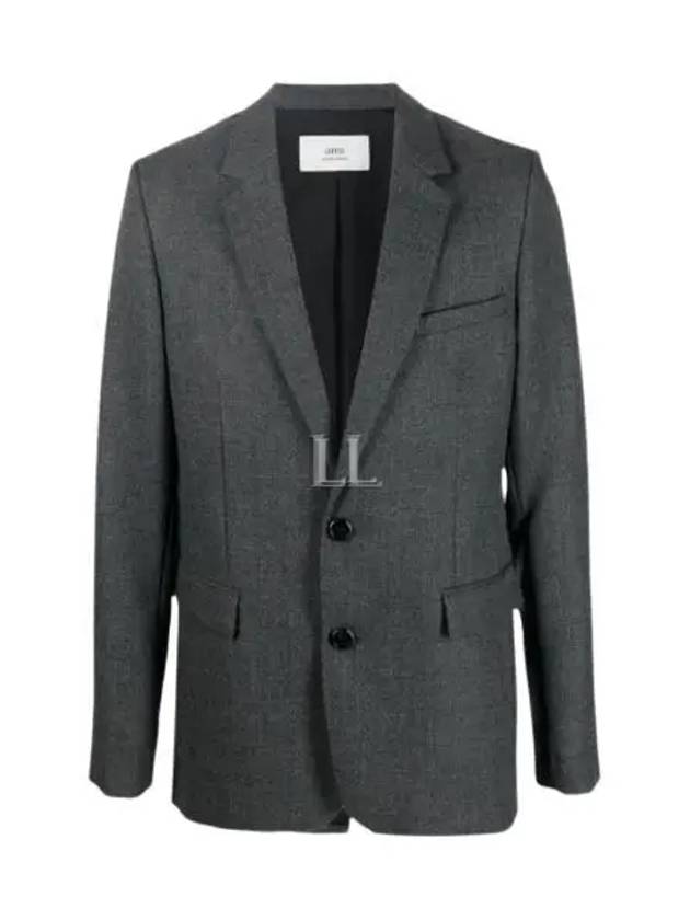 Men's Two Button Virgin Wool Blazer Jacket Grey - AMI - BALAAN 2