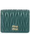 Matelasse Leather Half Wallet Green - MIU MIU - BALAAN 2