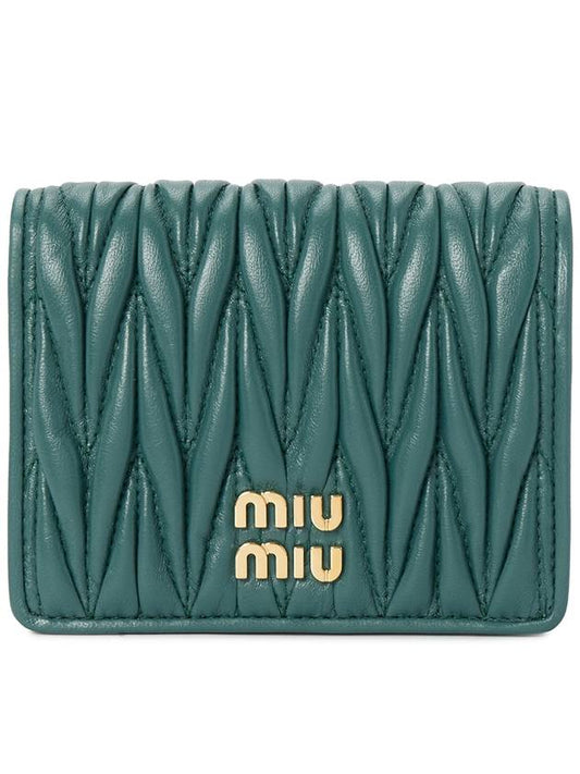 Matelasse Leather Half Wallet Green - MIU MIU - BALAAN 2