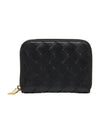 Zipper Intrecciato Card Wallet Black - BOTTEGA VENETA - BALAAN 6