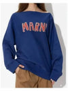 Logo Boat Neck Sweatshirt Blue - MARNI - BALAAN 2