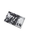 Graffiti Logo Print Leather Card Wallet White Black - ALEXANDER MCQUEEN - BALAAN 4