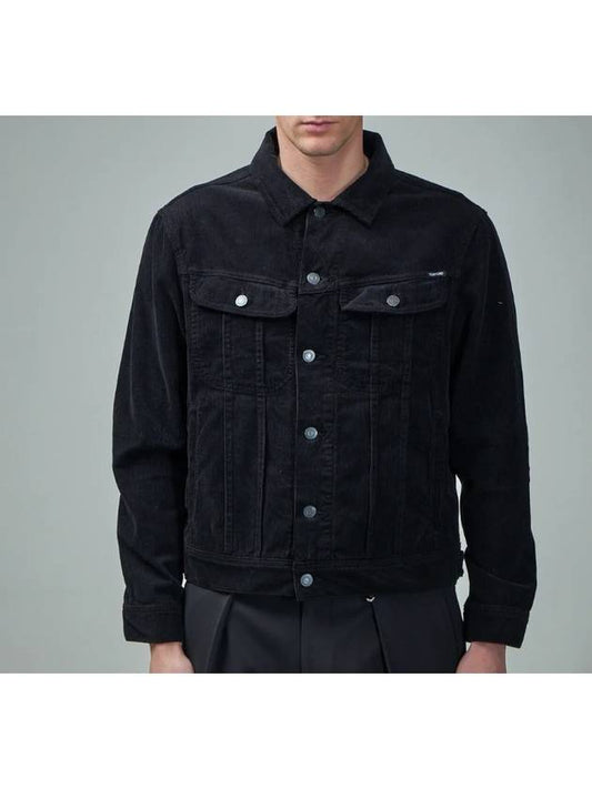 Wave Shirt Collar Cotton Corduroy Denim Jacket Black - TOM FORD - BALAAN 2