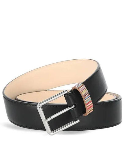 Signature Striped Leather Belt Black - PAUL SMITH - BALAAN 2