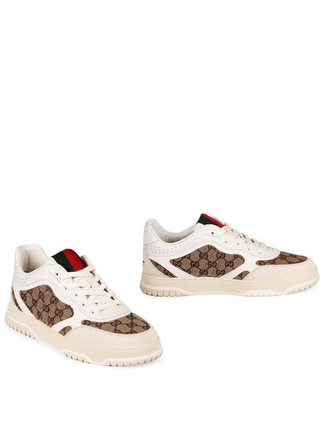 Men's Reweb Original GG Canvas Low Top Sneakers Beige White - GUCCI - BALAAN 4