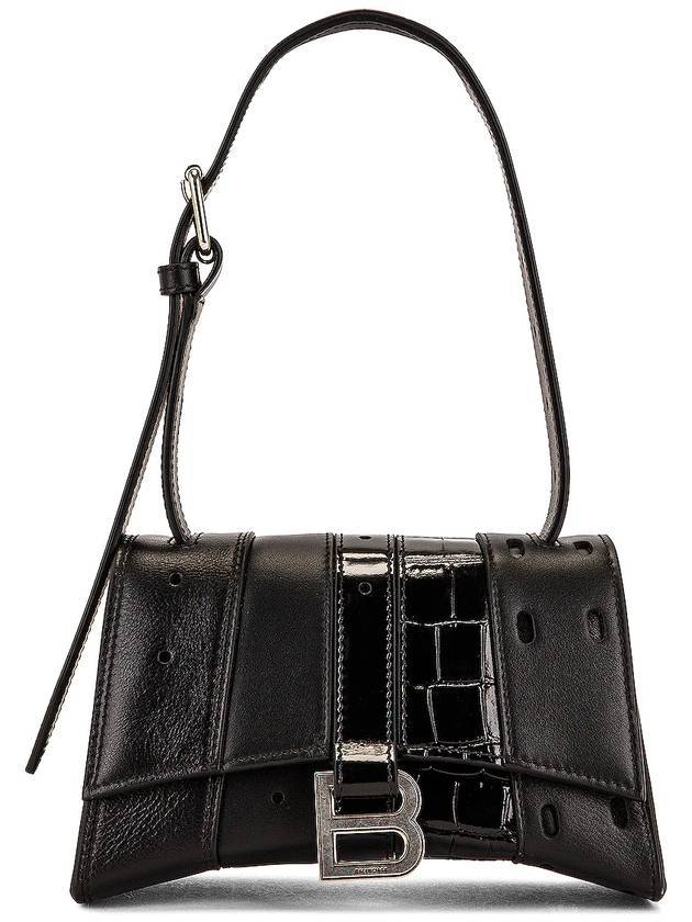 Hourglass Mix Leather Tote Bag Black - BALENCIAGA - BALAAN 1