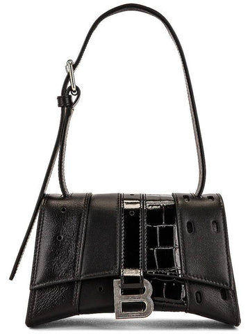 Hourglass Mix Leather Tote Bag Black - BALENCIAGA - BALAAN 1