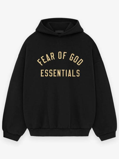 Logo Print Fleece Hoodie Black - FEAR OF GOD ESSENTIALS - BALAAN 2