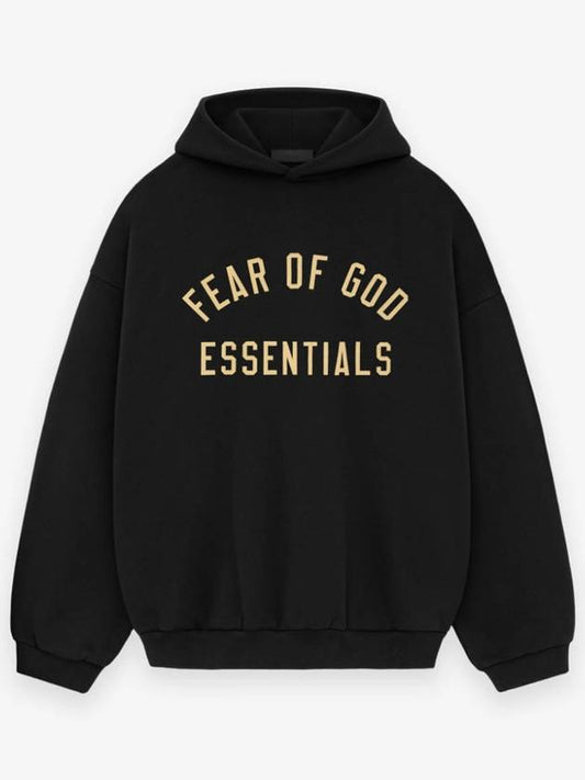 Logo Print Fleece Hood Black - FEAR OF GOD ESSENTIALS - BALAAN 2