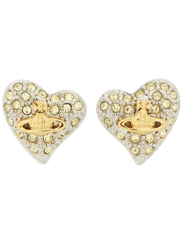 Women's Tiny Diamante Heart Earrings Silver - VIVIENNE WESTWOOD - BALAAN 2