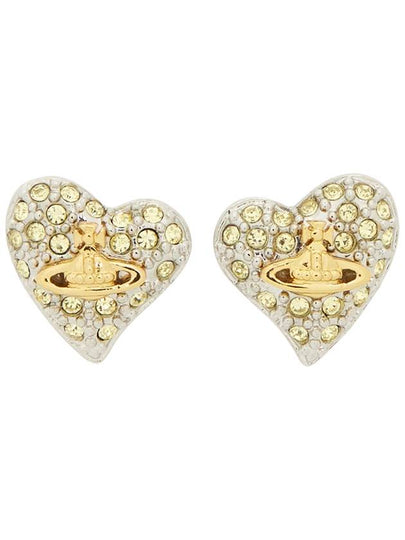 Women's Tiny Diamante Heart Earrings Silver - VIVIENNE WESTWOOD - BALAAN 2