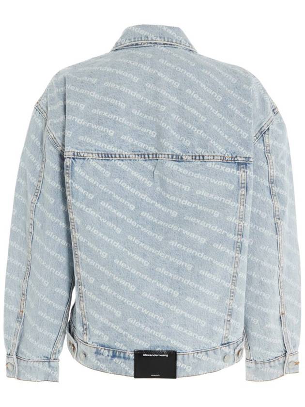 Women's Logo Print Denim Jacket - ALEXANDER WANG - BALAAN 3