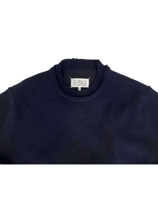 Back Stitch Elbow Patch Knit Top Navy - MAISON MARGIELA - BALAAN 6