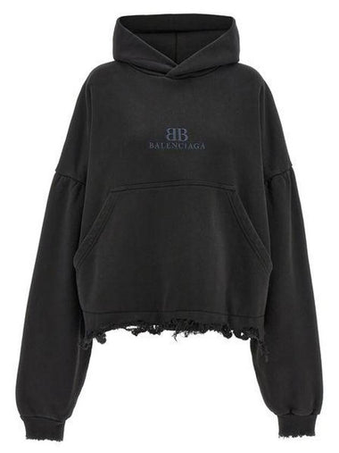 BALENCIAGA CROPPED HOODIE - BALENCIAGA - BALAAN 1