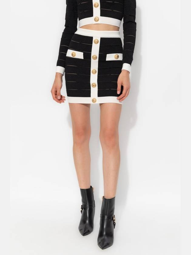 Balmain Skirt With Decorative Buttons, Women's, Black - BALMAIN - BALAAN 3