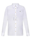 Men's Embroidered ORB Long Sleeve Shirt White - VIVIENNE WESTWOOD - BALAAN 2