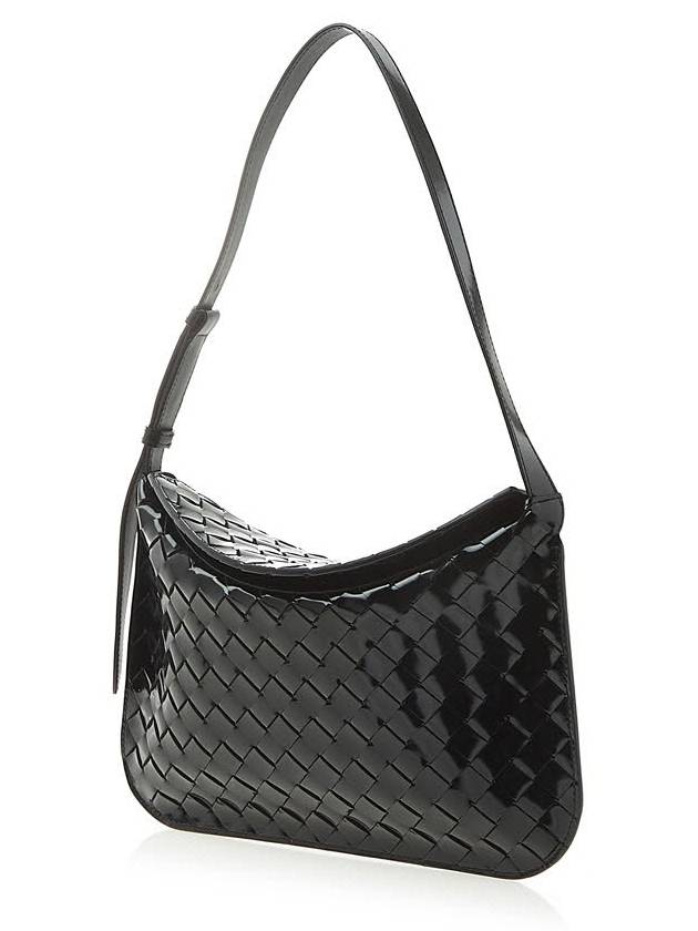 Intrecciato Flap Shoulder Bag Black - BOTTEGA VENETA - BALAAN 3