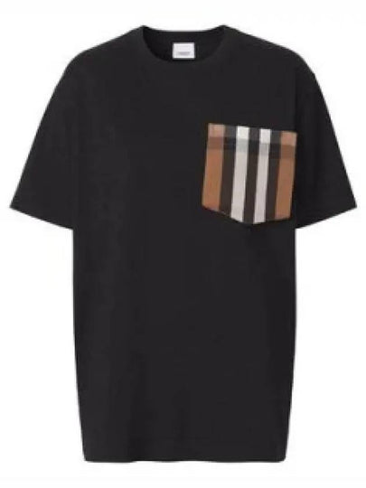 Vintage Check Pocket Short Sleeve T-Shirt Black - BURBERRY - BALAAN 2