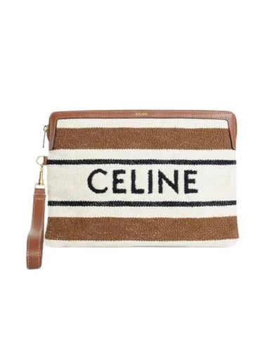 Small Strap Striped Textile With Celine Jacquard Pouch Bag - CELINE - BALAAN 1