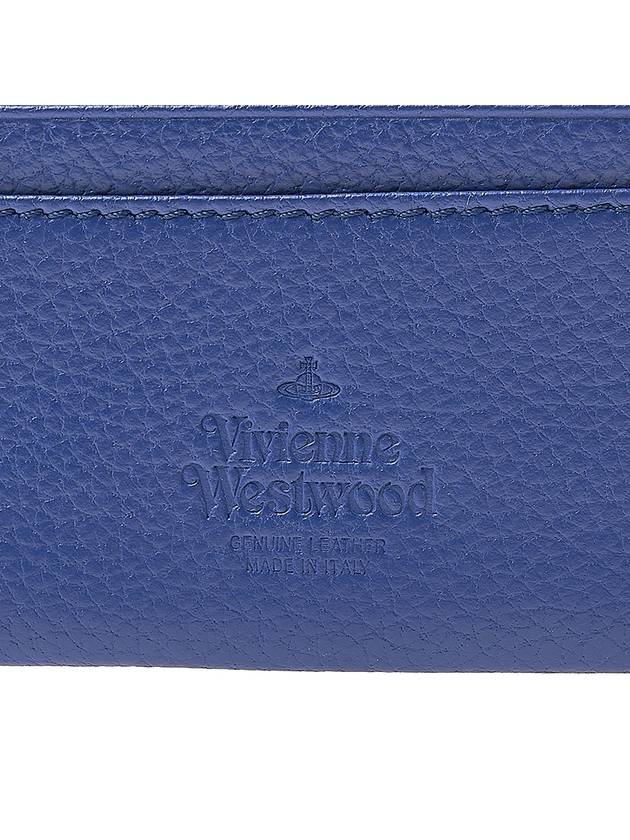 Grain Leather Slim Card Wallet Blue - VIVIENNE WESTWOOD - BALAAN 8