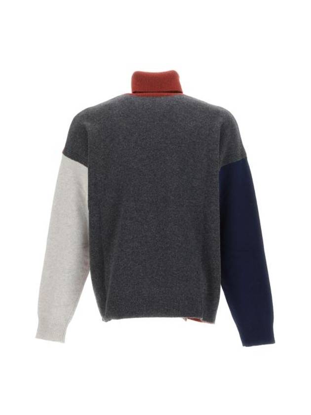 Fox Head Intarsia Comfort High Neck Knit Top Colo Burnt Red Grey Melange - MAISON KITSUNE - BALAAN 3