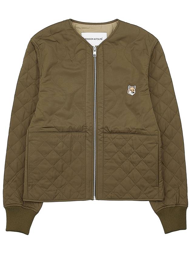 Maison Kitsune Fox Head Patch Quilted Jacket LW02110WQ4016 KHAKI - MAISON KITSUNE - BALAAN 10