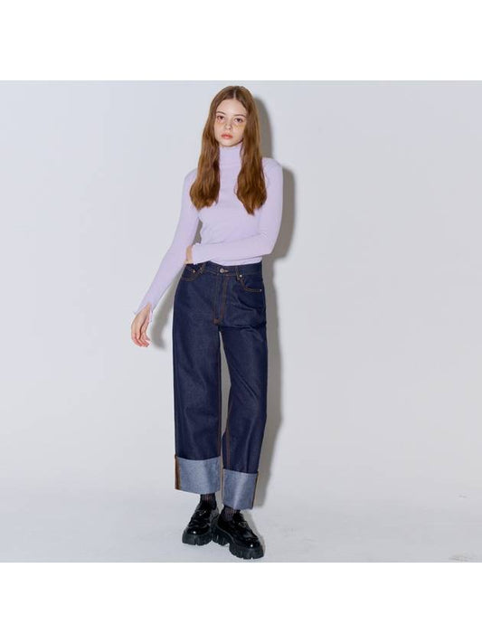 Roll up raw denim pantsDark Indigo - OPENING SUNSHINE - BALAAN 1