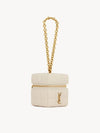 CASSANDRE MATELASSE CARRE mini cube lambskin material rose earphone case - SAINT LAURENT - BALAAN 4