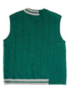 Men's V-neck Knit Vest Green I1WV01GR - IOEDLE - BALAAN 4